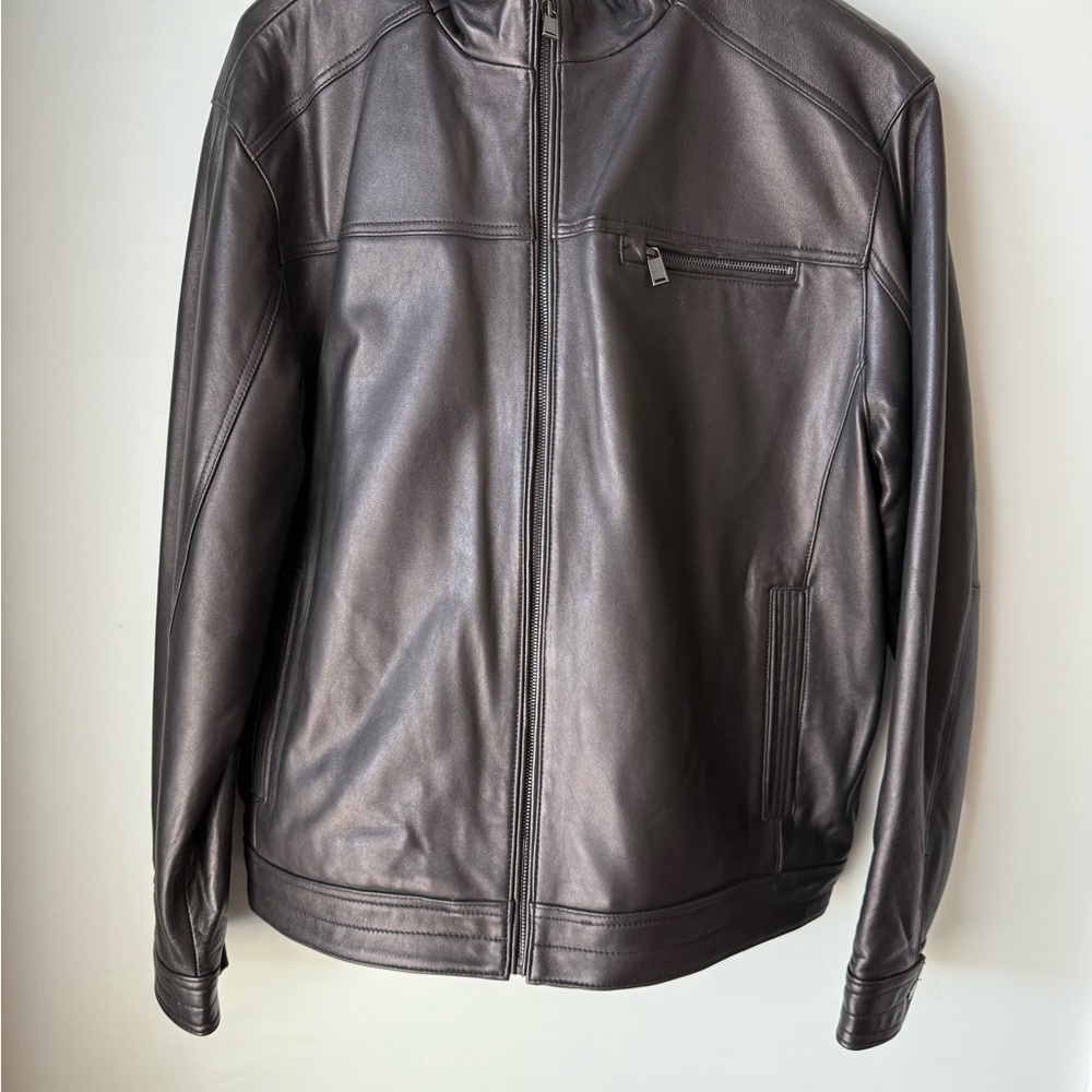 Boston Harbour Men's Black Leather Jacket